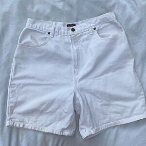 vintage white long denim shorts